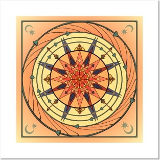 Radiant Sun Vintage Art Mandala Posters and Art